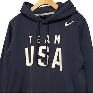 Nike Mens Size S Navy Blue White Team USA Club Fleece Pullover Hoodie Sweatshirt